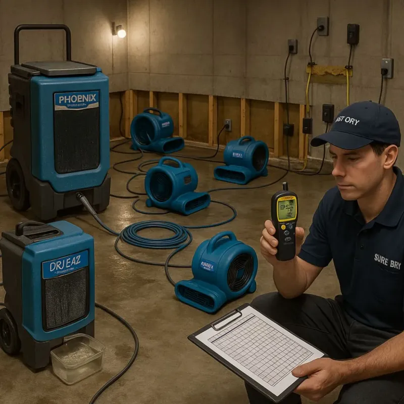 Structural Drying and Dehumidification process in Garden View, PA